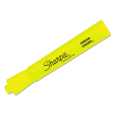 Sharpie Tank Style Highlighters, Chisel Tip, Yellow Ink/Barrel, PK12 25025